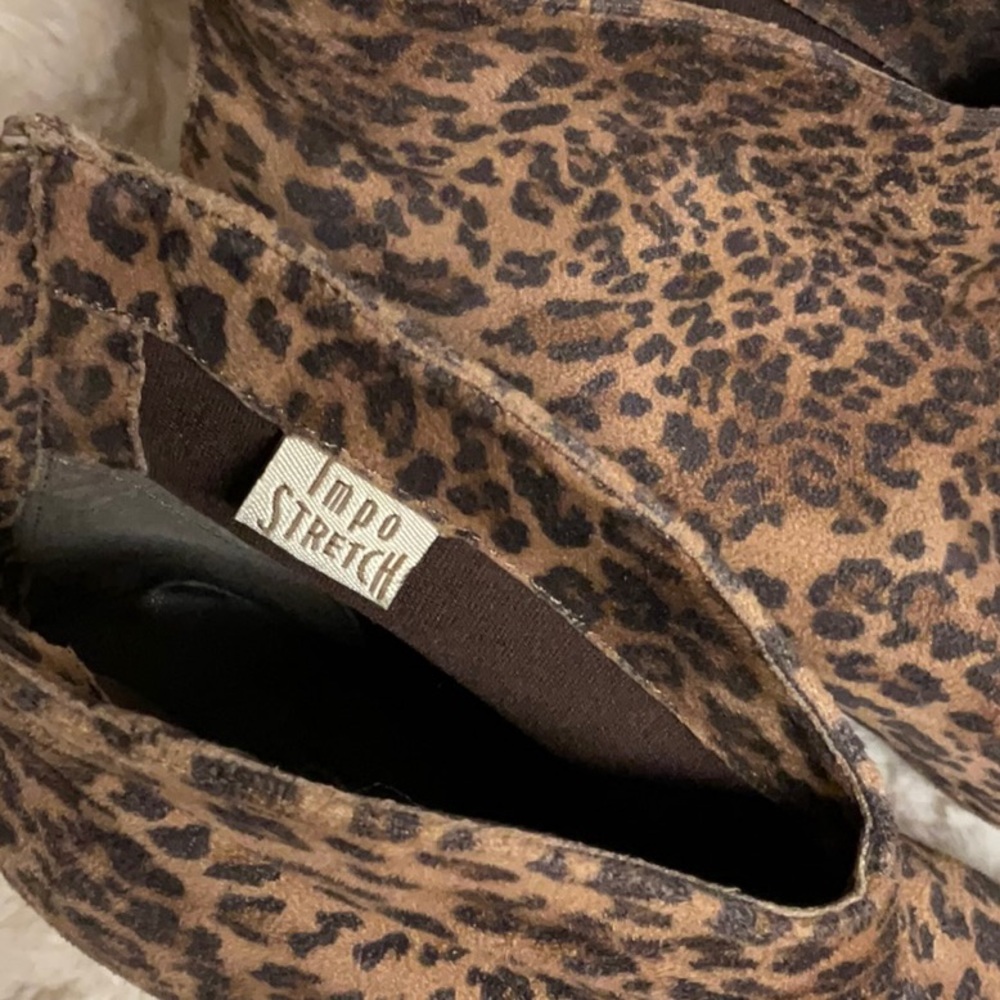 Leopard Print Wedge Ankle Boots - Picture 2 of 5